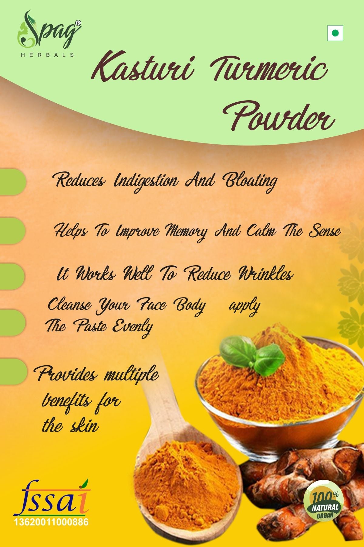 Spag Herbals Premium Kasturi Turmeric Powder | Grocsy