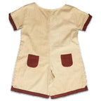 Mhyssa Beige and Maroon Round Neck Short Romper For Kids | Grocsy