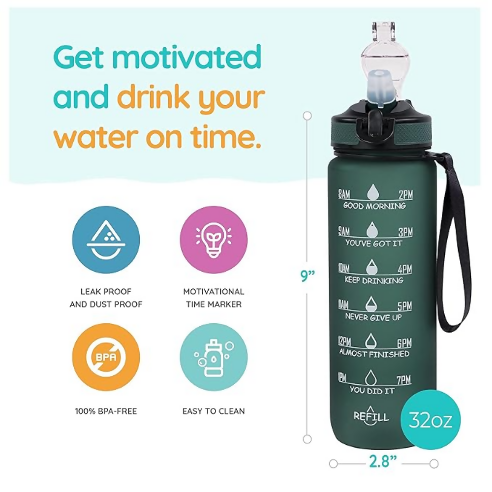 SOLARA Unbreakable Water Bottle - Hunter Green | Grocsy