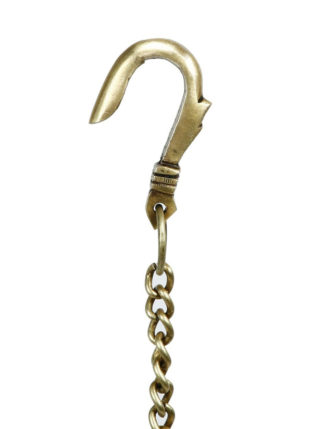 CraftVatika Gold-Toned Brass Hanging Bell with Attached Chain & Hook | Grocsy