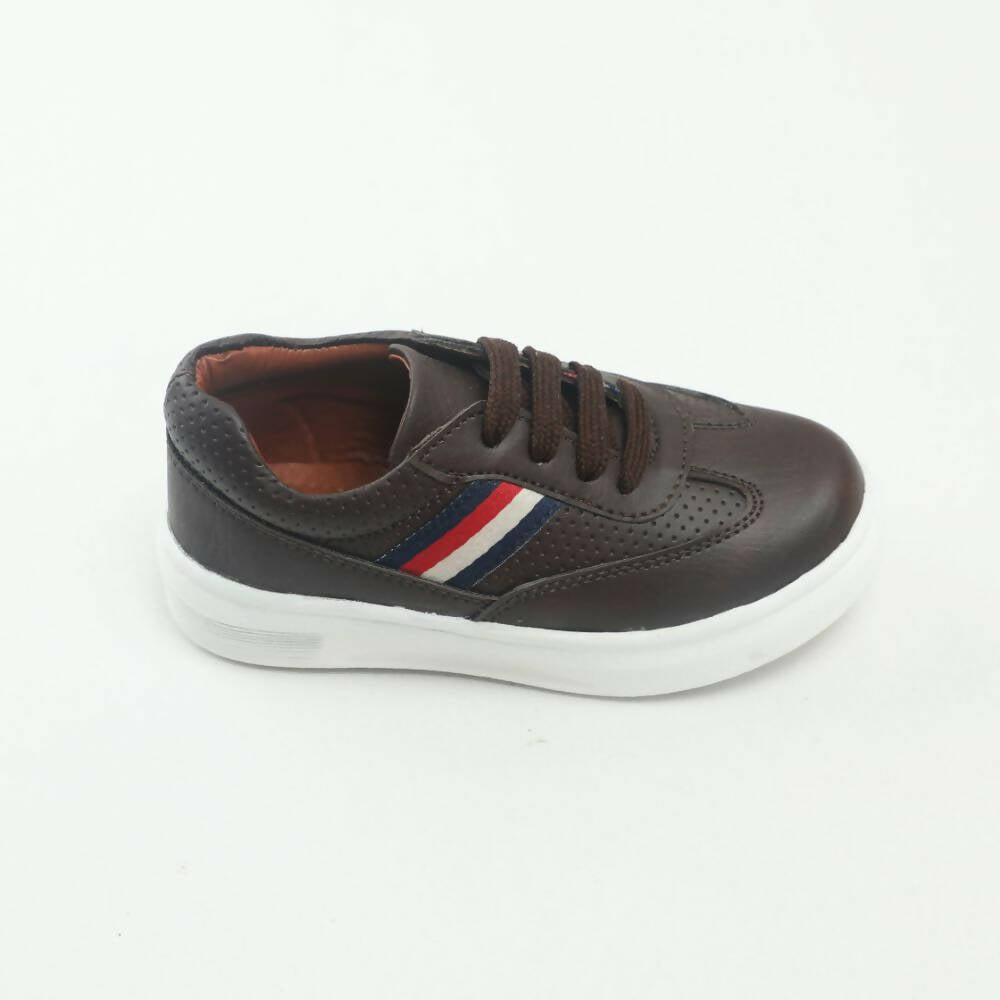 Tiny Bugs Boys Lace Up Casual Sheos - Dark Brown | Grocsy