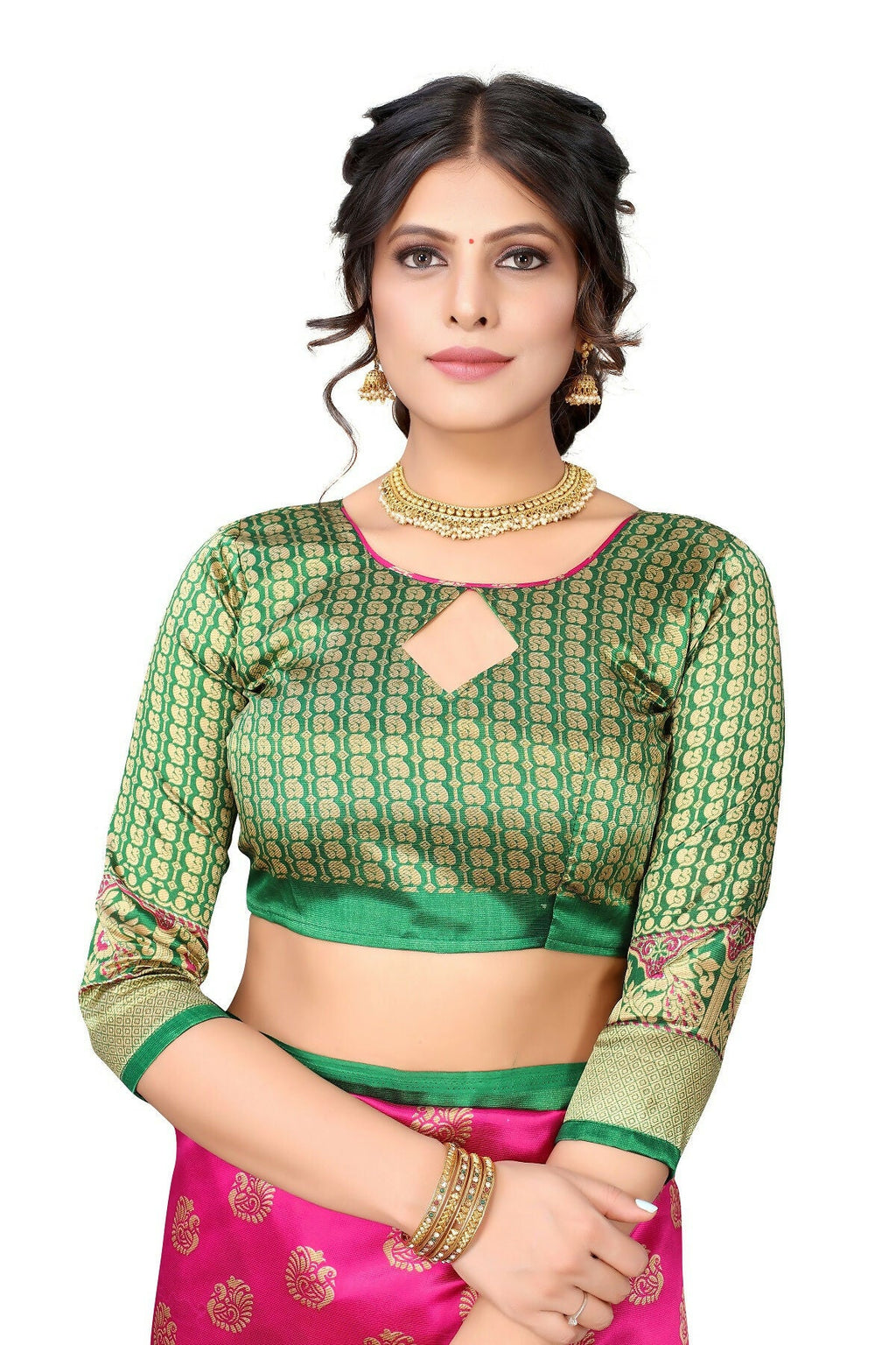 Vamika Pink Printed Art Silk Saree | Grocsy