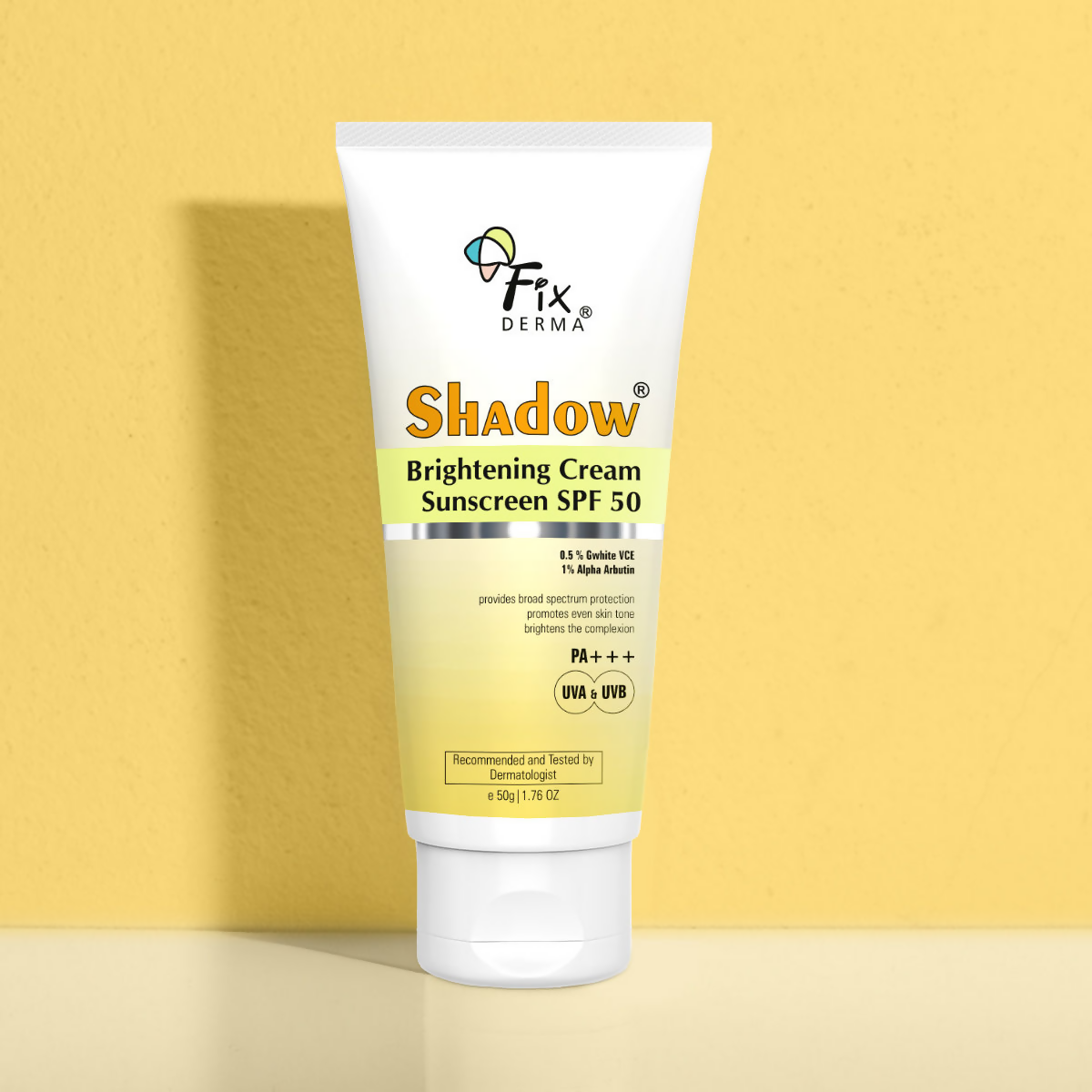 Fixderma Shadow Brightening Cream Sunscreen SPF50 PA+++ UVA/UVB | Grocsy