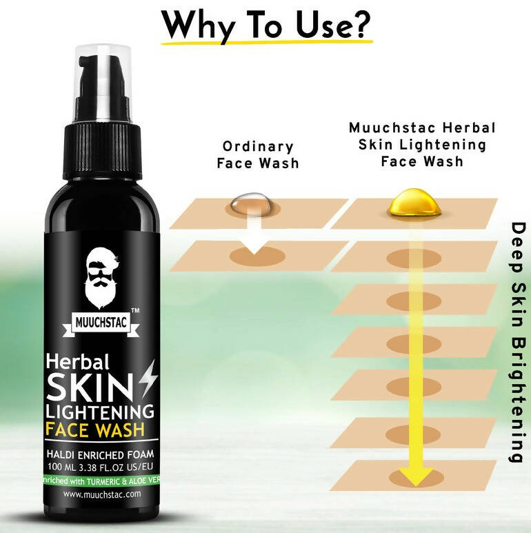 Muuchstac Herbal Skin Lightening Haldi Face Wash For Men | Grocsy