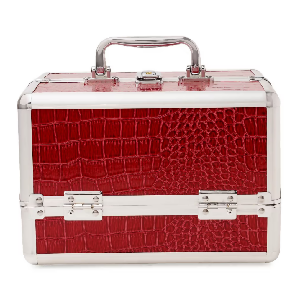 Bronson Professional Makeup Vanity Trousseau Box Faux Leather Finish (Multi-Color) | Grocsy