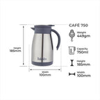 Dubblin Cafe Stainless Steel Double Wall Vacuum Insulated Thermos Flask | Grocsy