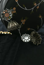 Mominos Fashion Johar Kamal Silver-Plated With Mirror Earrings Jhumkas | Grocsy