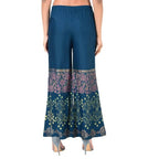 Aniyah Latest Rayon Block Print Flared Palazzo In Blue (AN-161K) | Grocsy