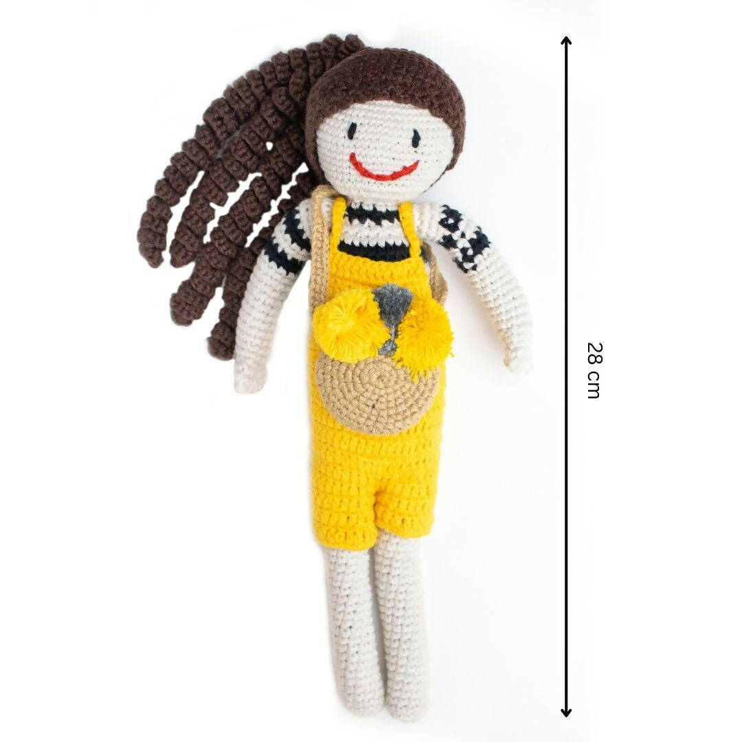 Nesta Toys Handmade Crochet Doll for Kids (11 Inch), Amigurumi Stuffed Toy | Grocsy