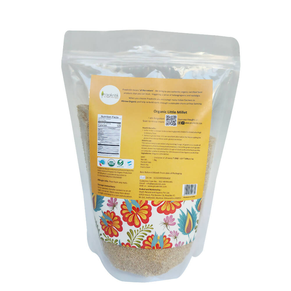 Praakritik Organic little Millet (Sama) | Grocsy