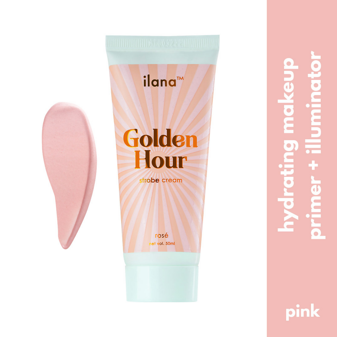 Ilana Golden Hour Shimmering Makeup Primer + Strobe Cream - Rose | Grocsy