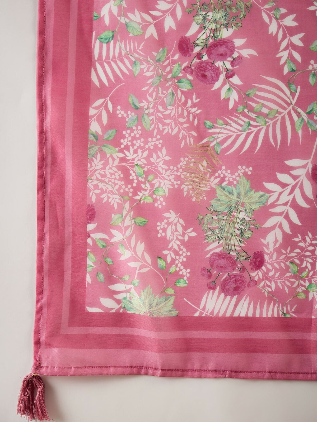 Pink Crystal Organza schiffli embroidery Kurta With Trouser & Dupatta - Bhumi | Grocsy