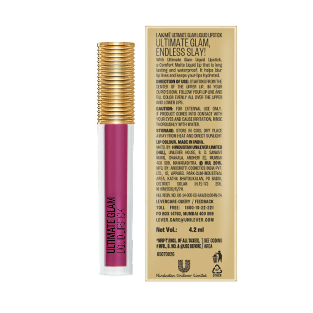 Lakme Ultimate Glam Matte Liquid Lipstick - Nude Pink | Grocsy