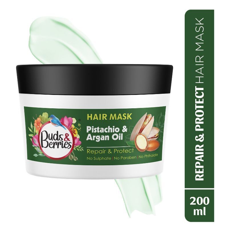 Buds & Berries Pistachio & Argan Oil Repair And Protect Conditioning Hair Mask | Grocsy