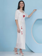 Joban Fashion White Drape Dress | Grocsy