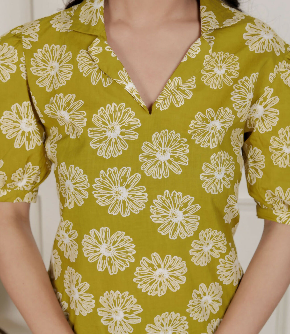 Miravan Women'S Yellow Printed Puff Sleeve Floral Maxi Party Dress | Grocsy
