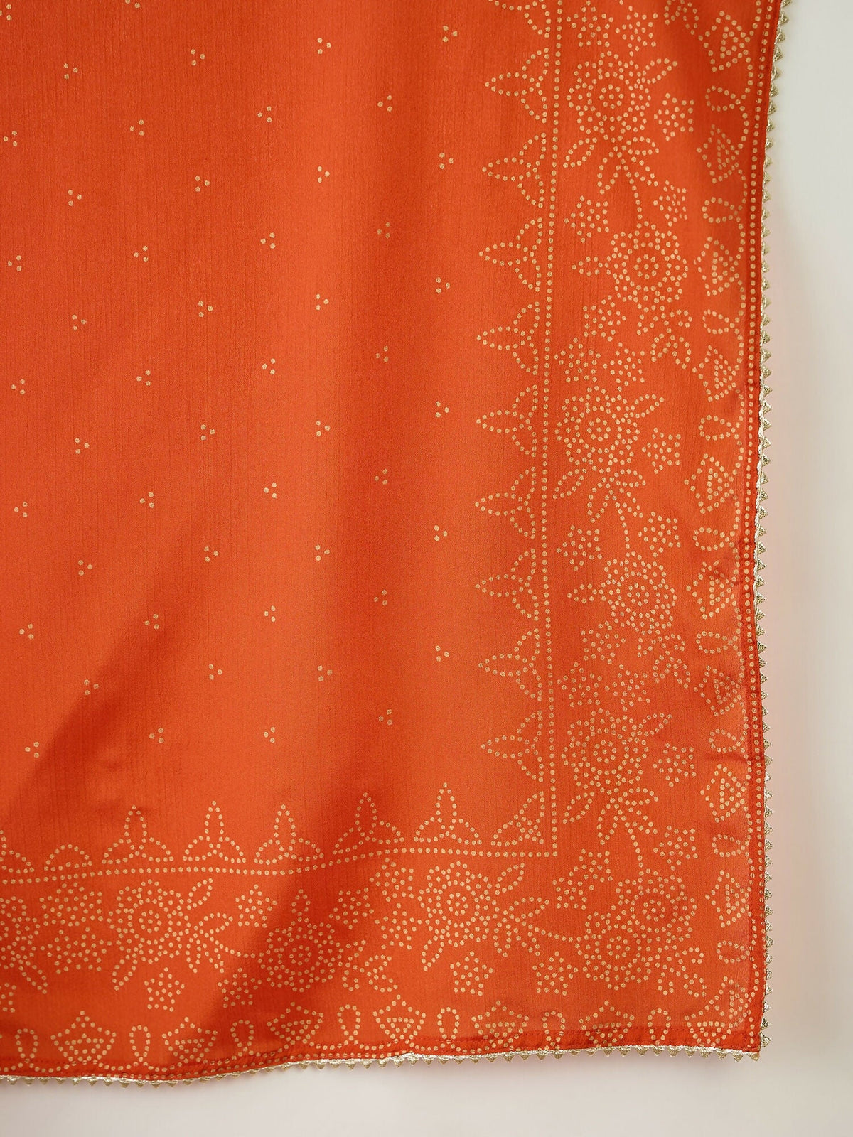 The52 Orange Women's Gorgeous Embroidered Chinon Fabric Flared Kurta Pant and Dupatta Set | Grocsy