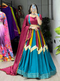 Yash Enterprise Multi Color Silk Embroidery Semi Stitched Navratri Chaniya Choli | Grocsy