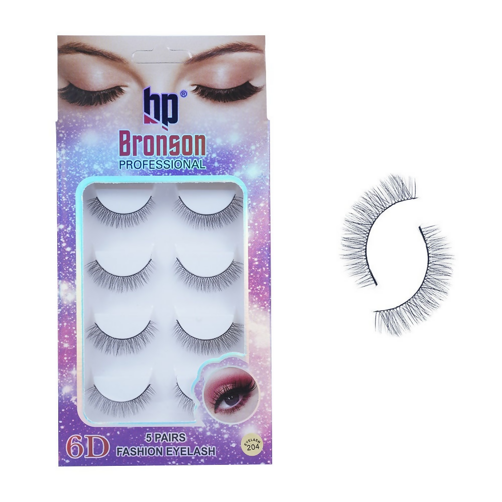 Bronson Professional Pair 6D Long & Natural False Eyelashes - 204 | Grocsy