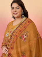 Sztori Women Floral Printed Regular Kurta with Trousers & With Dupatta | Grocsy