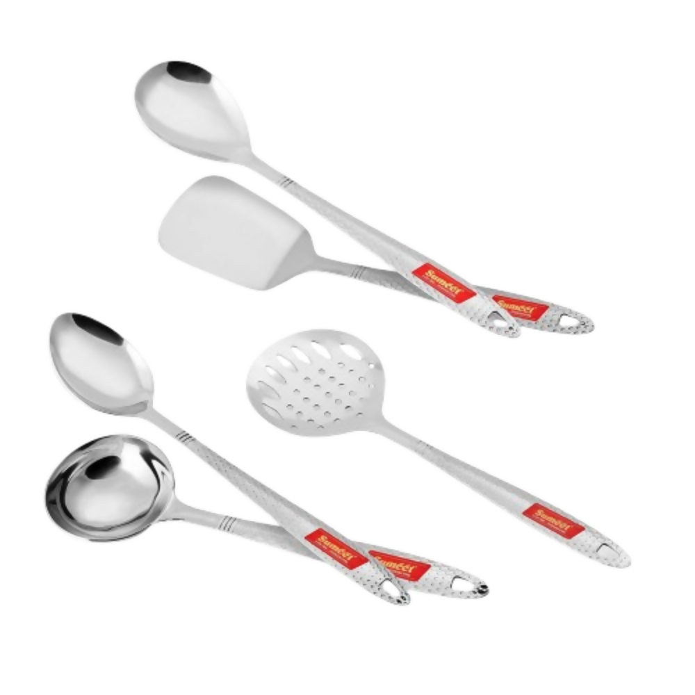 Sumeet Stainless Steel Big Serving and Cooking Spoon Set | Grocsy