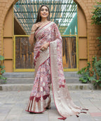 Vamsee Dhruvini Baby Pink Georgette Saree | Grocsy
