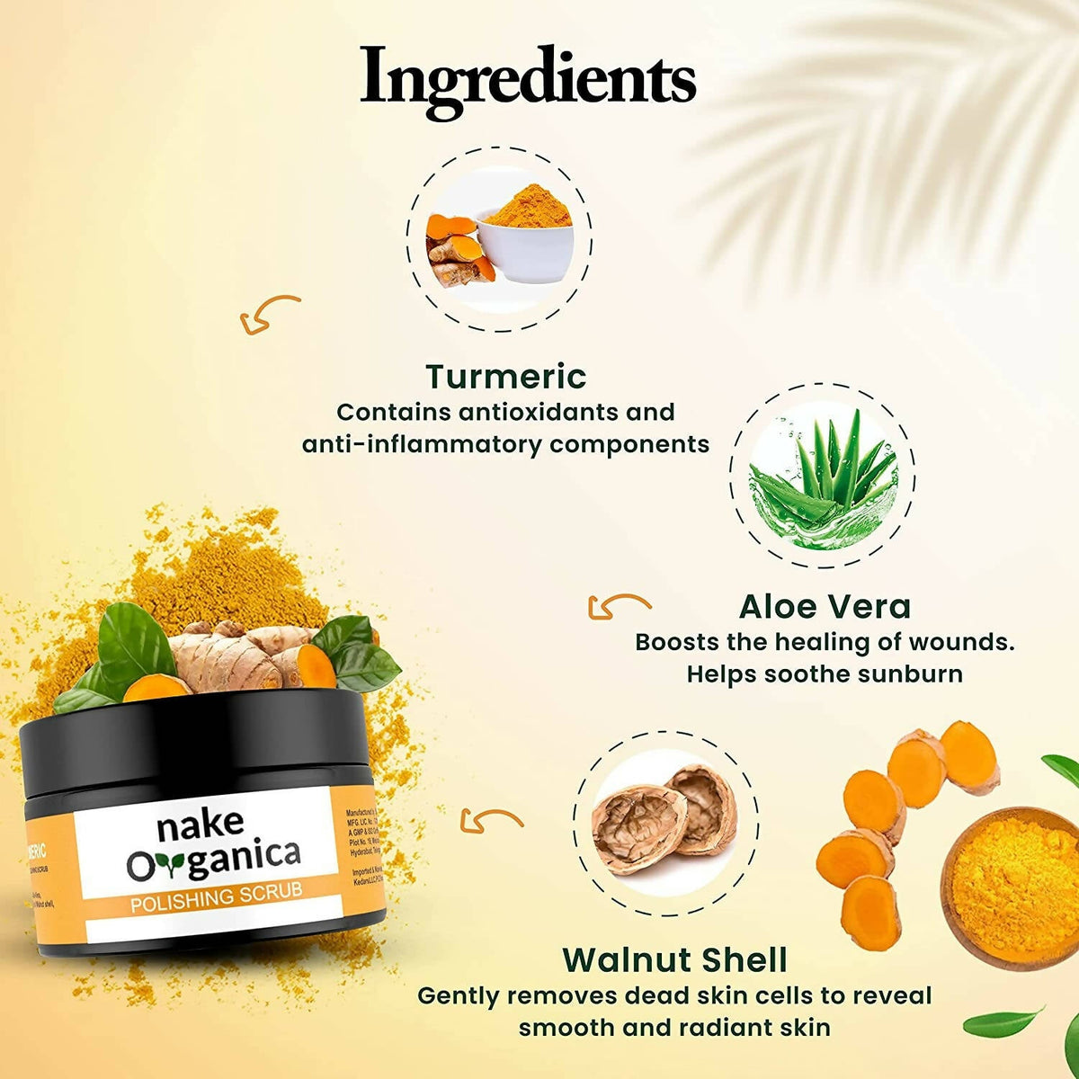 Nake Organica Turmeric Polishing Scrub | Grocsy