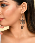 VOJ Women Rhodium-Plated Butterfly style Stainless Steel Drops & Danglers Earrings | Grocsy