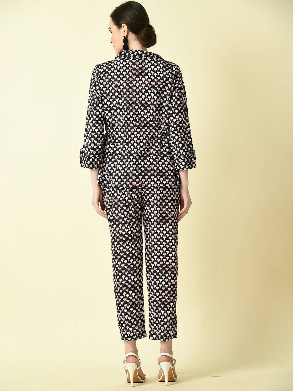 Myshka Women's Black Cotton Printed jacket | Grocsy
