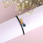 NVR Men & Women Black Evil Eye Crystal Spring Ring Bracelet | Grocsy