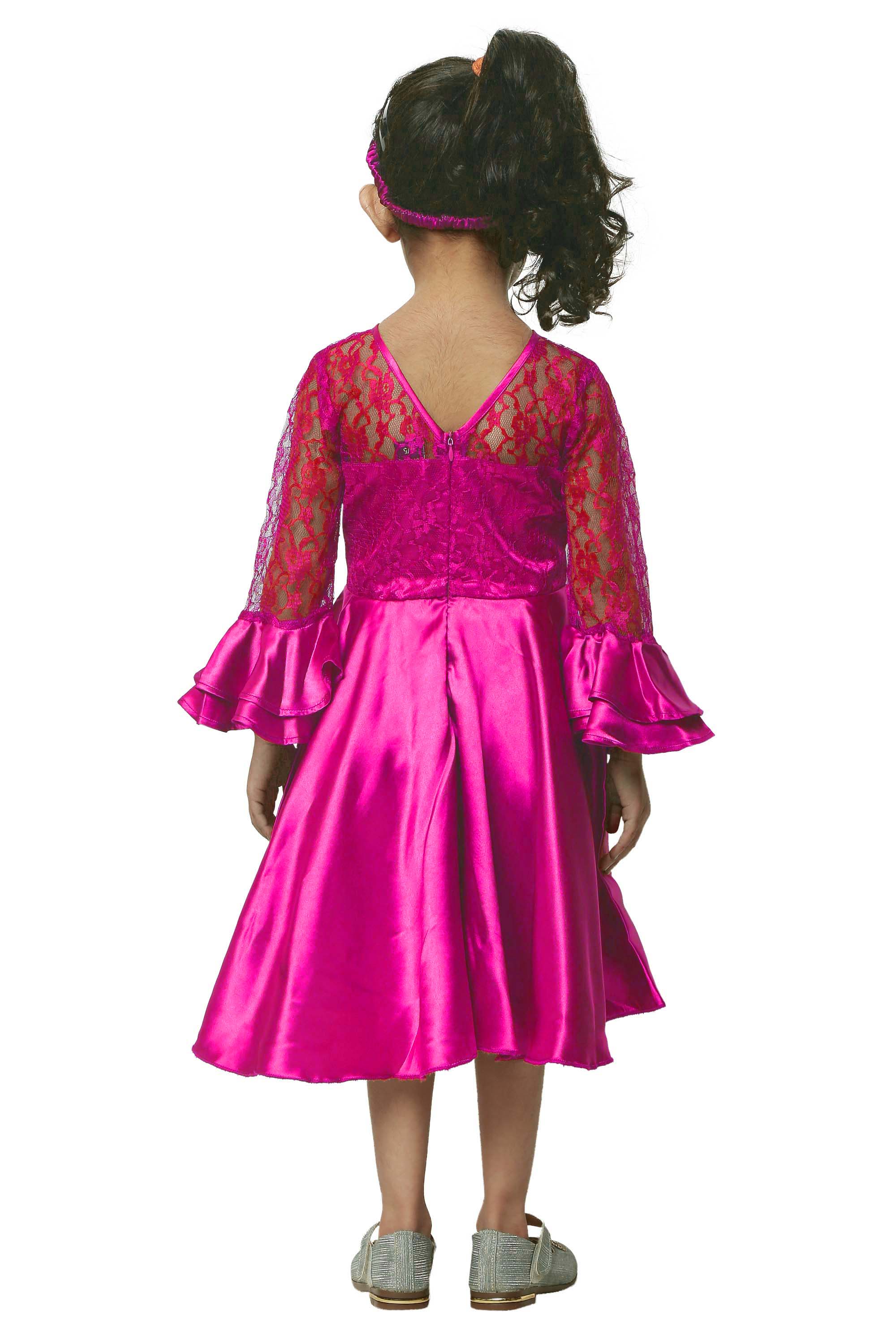 Asmaani Kids Party Wear Stylish Dresses, Perfect for Parties, Functions & Vacations - Pink | Grocsy