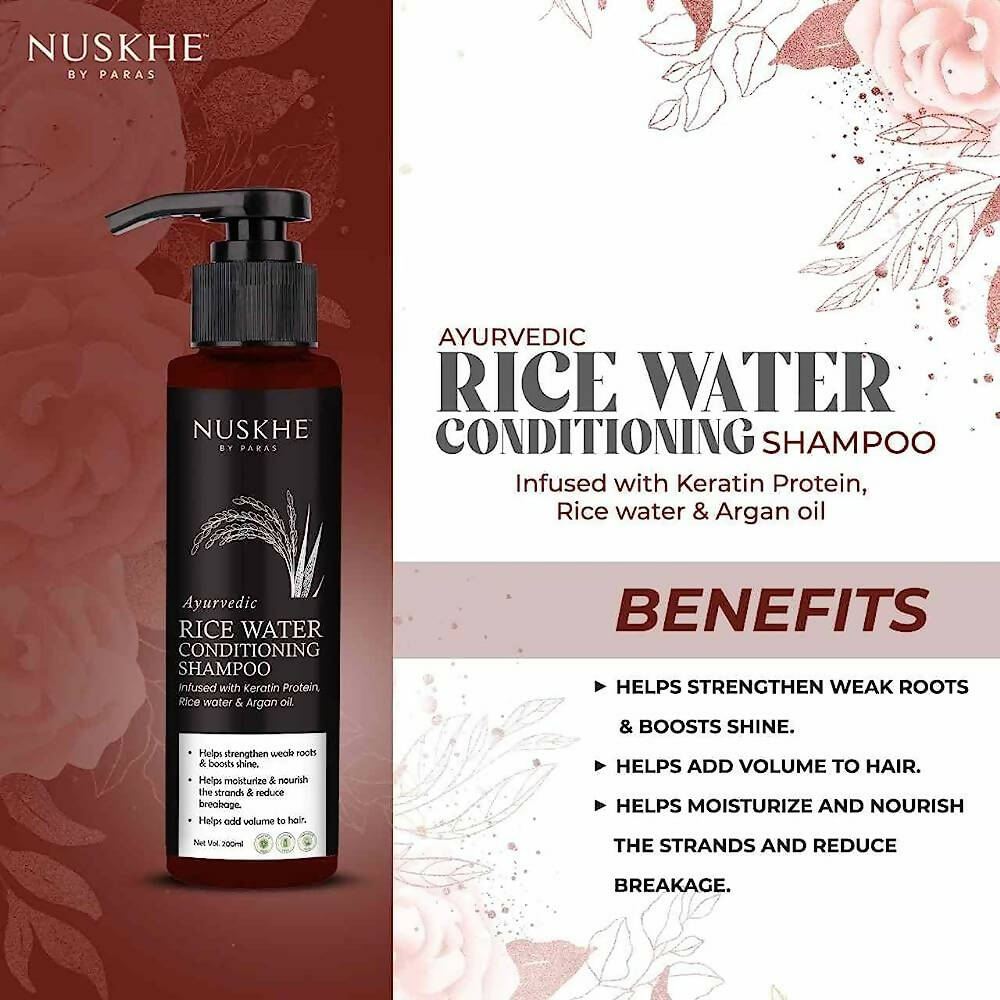 Nuskhe By Paras Ayurvedic Rice Water Conditioning Shampoo | Grocsy
