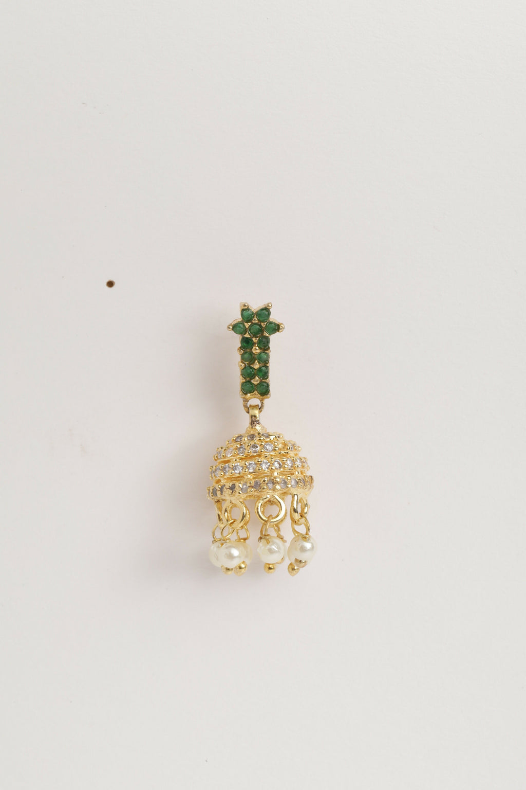 Nuyug 22K Gold Plated Pearl Belle Mini Jhumki Earrings | Grocsy