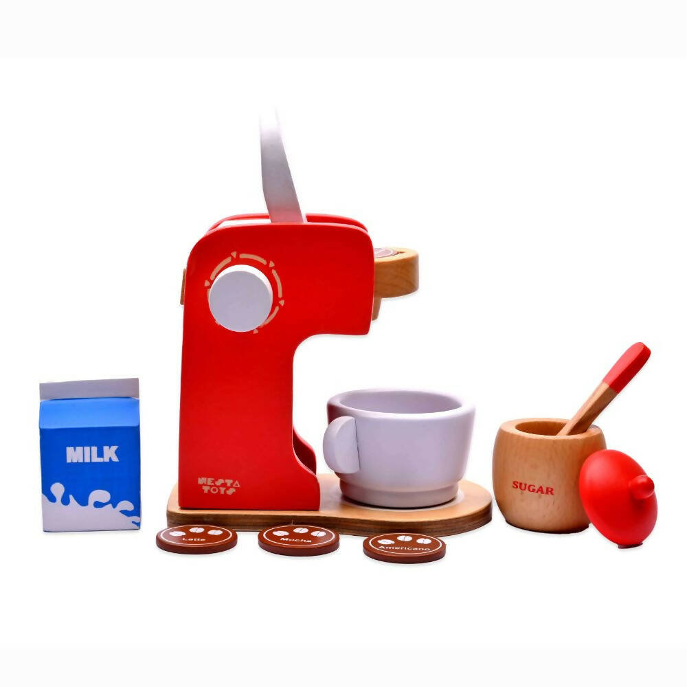 Nesta Toys Wooden Coffee Maker Toy - Multicolor | Grocsy