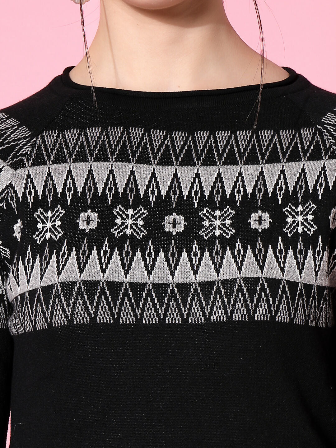 Women Winter Black Cotton Dress - Wool Trees | Grocsy