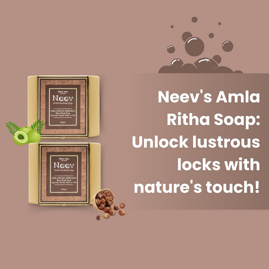 Neev Herbal Handmade Soap Amla Ritha Shikakai Hair Wash Ayurvedic | Grocsy