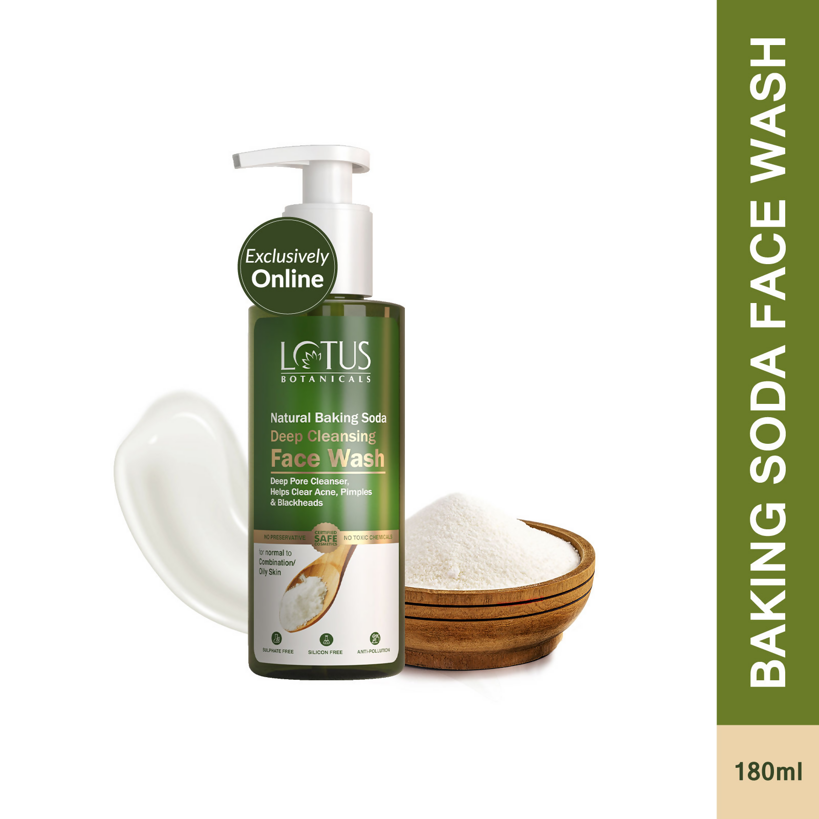 Lotus Botanicals Natural Baking Soda Deep Cleansing Face Wash | Grocsy