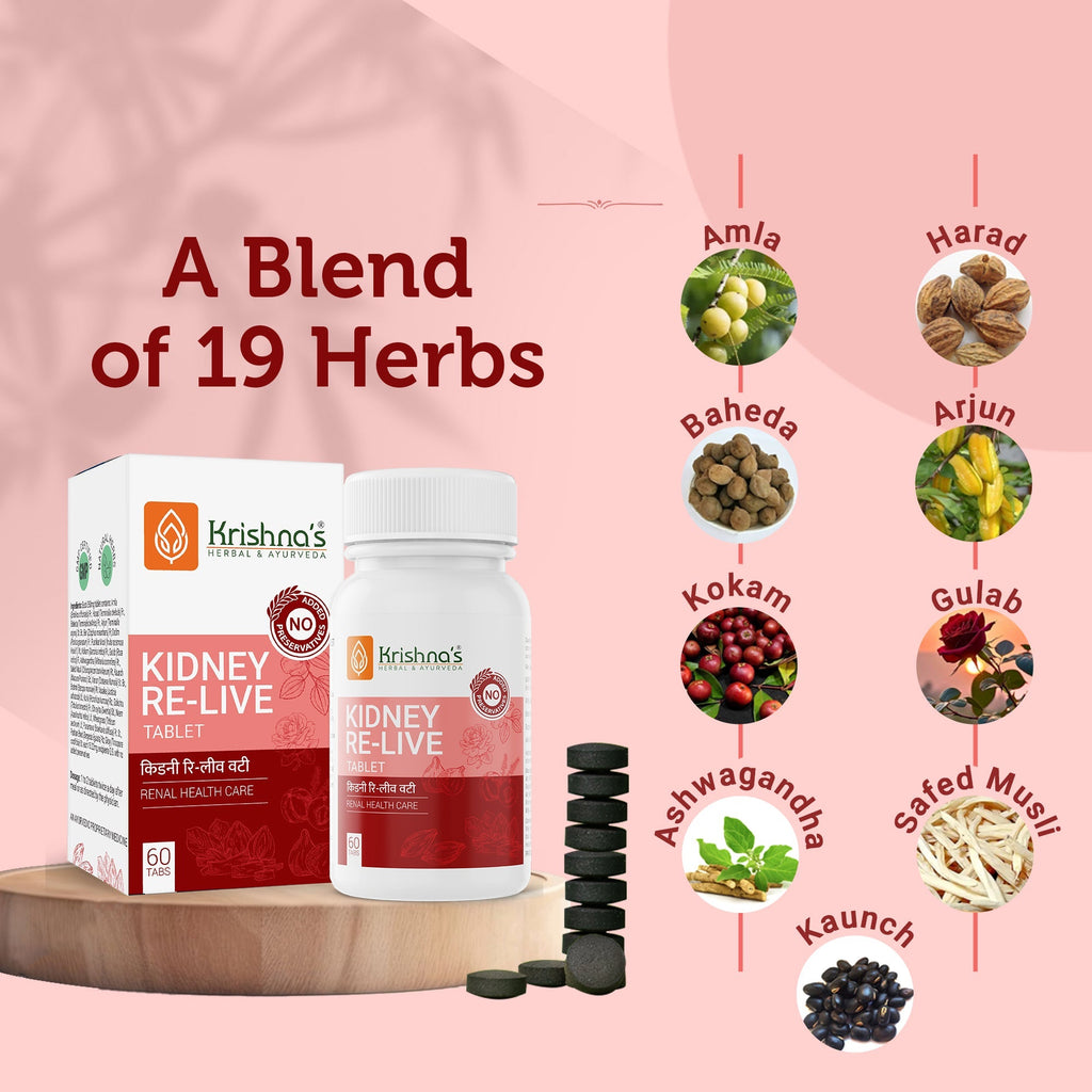 Krishna'S Herbal & Ayurveda Kidney Re-Live Tablets | Grocsy