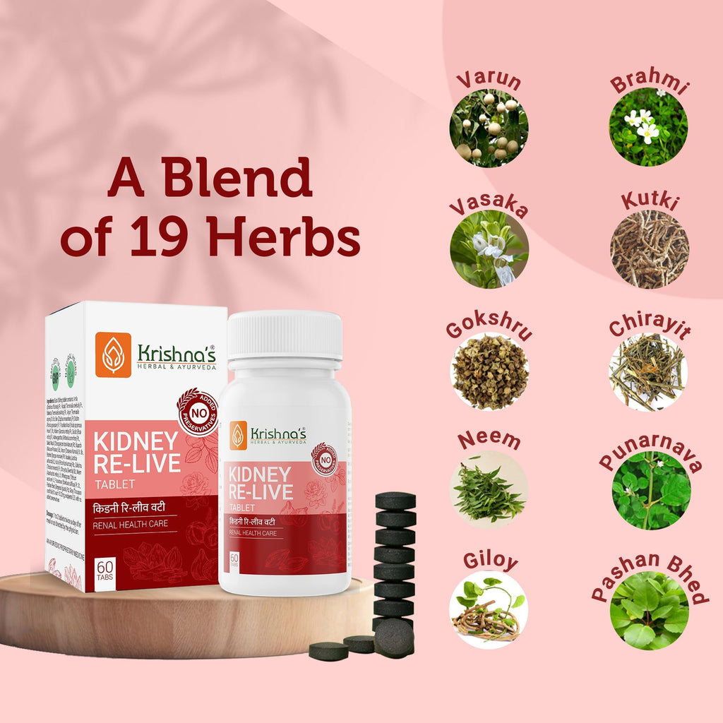 Krishna'S Herbal & Ayurveda Kidney Re-Live Tablets | Grocsy