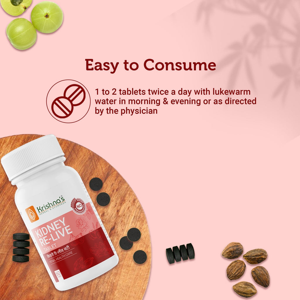 Krishna'S Herbal & Ayurveda Kidney Re-Live Tablets | Grocsy