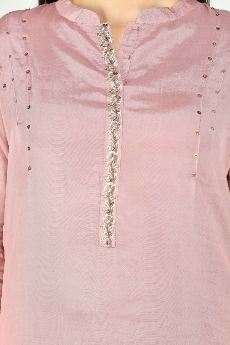 Joban Fashion Rose Gold Maslin Kurta Set | Grocsy