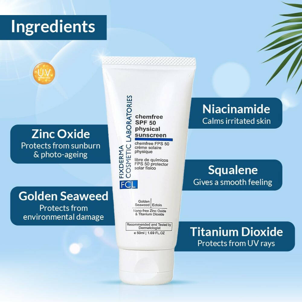 FCL Chemfree Physical Sunscreen SPF 50 | Grocsy