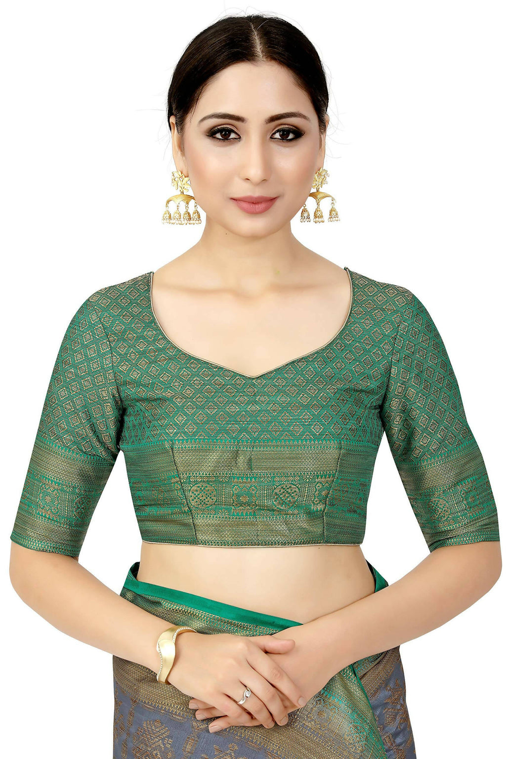 Mimosa Women's Charcoal Grey Patola Art Silk Saree | Grocsy