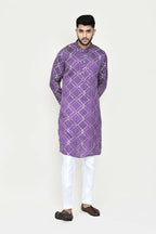 Joban Fashion Purple Colored Silk With Sequence Work Fabric Kurta With Straight Fit Pant | Grocsy