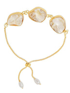 NVR Women's Pearls Gold Toned Bracelet | Grocsy