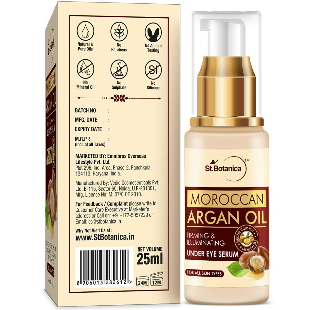 St.Botanica Moroccan Argan Oil Under Eye Serum | Grocsy