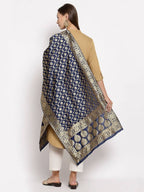 Myshka Women's Black Silk Print Casual Dupatta | Grocsy