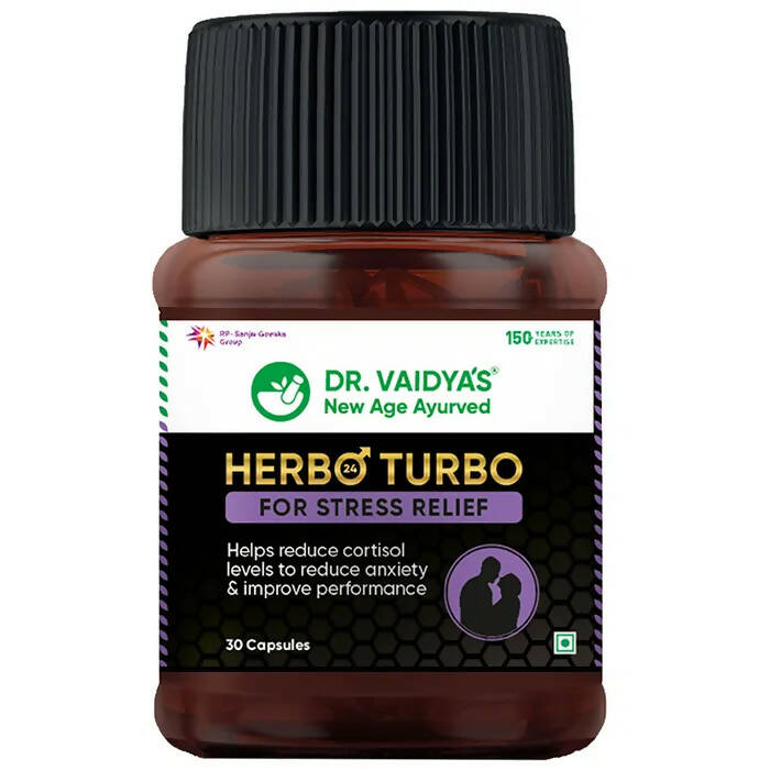 Dr. Vaidya's Herbo 24 Turbo Capsules For Stress Relief | Grocsy