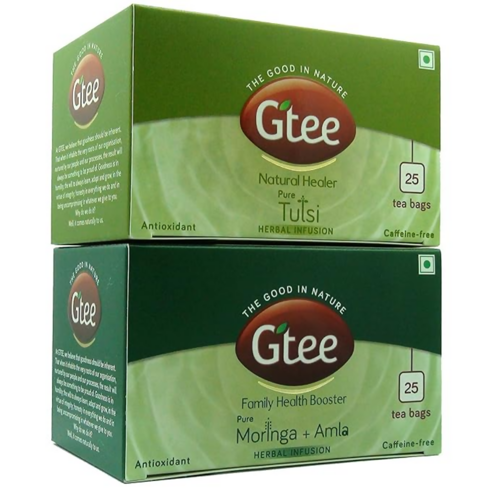 Gtee Moringa Tea Bags & Tulsi Tea Bags | Grocsy