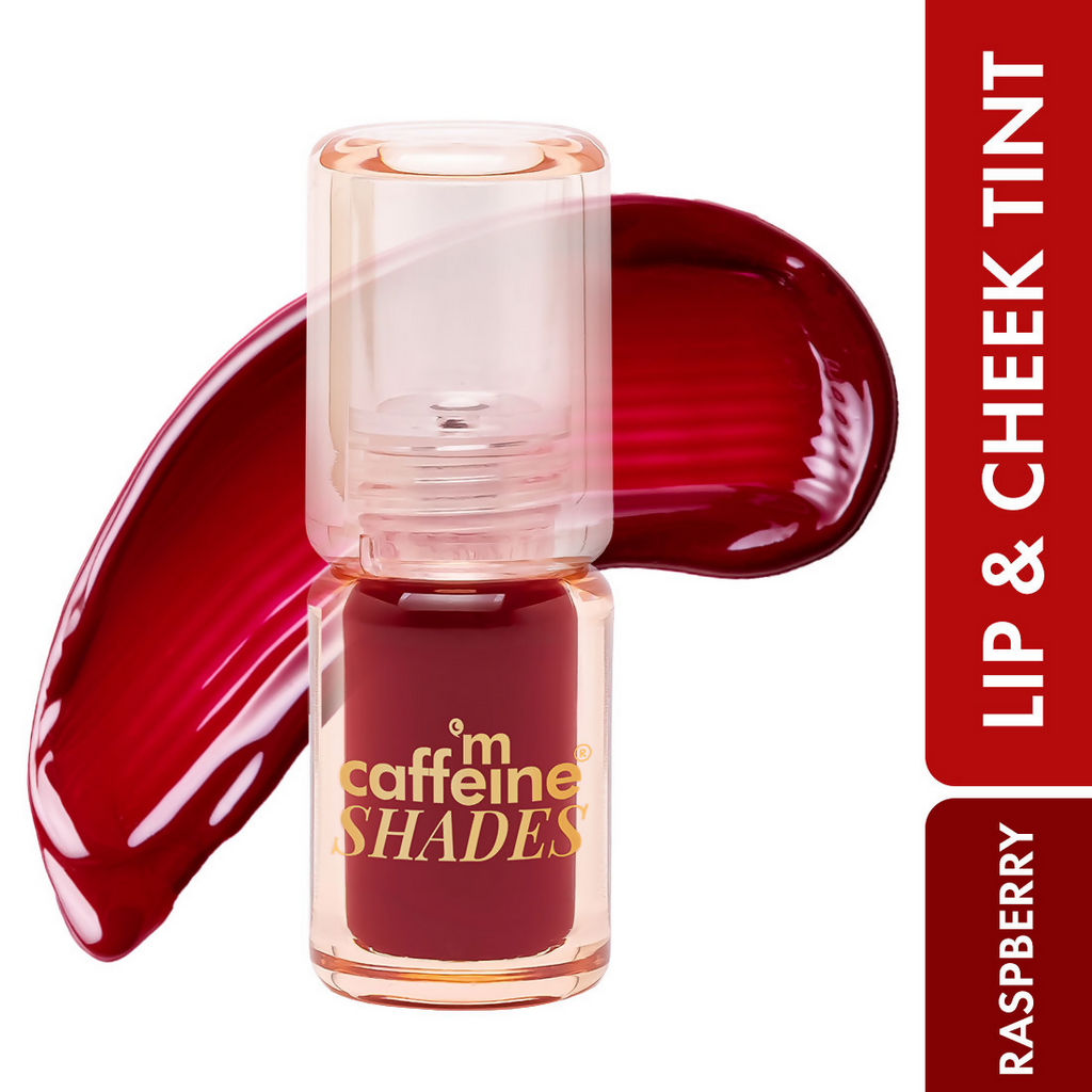mCaffeine Shades Lip & Cheek Glow Tint Longlasting, Blendable Dewy Finish - Raspberry | Grocsy